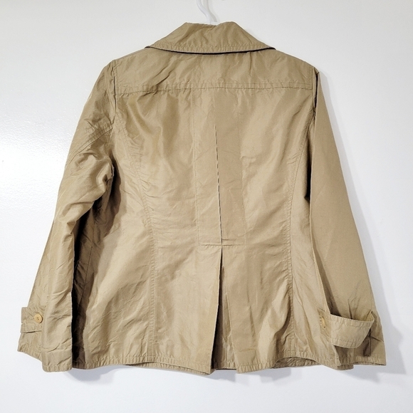 Talbots Tan Button Up Trench Jacket Size 16P - Picture 4 of 11
